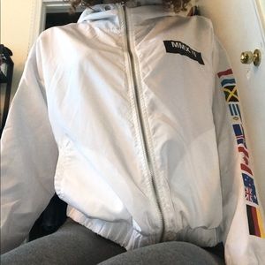 White Windbreaker